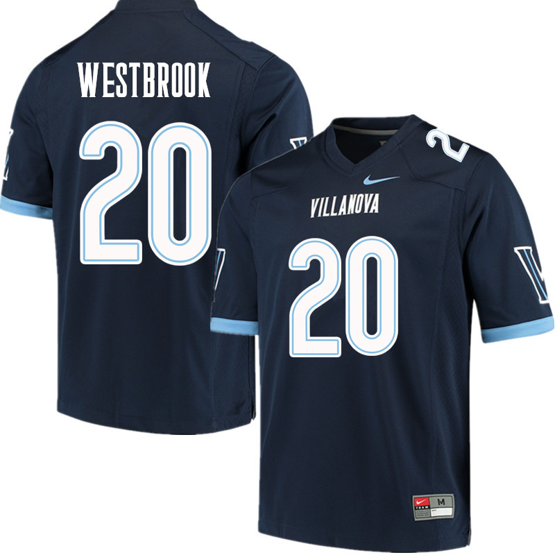Men #20 Brian Westbrook Villanova Wildcats College Football Jerseys Sale-Navy